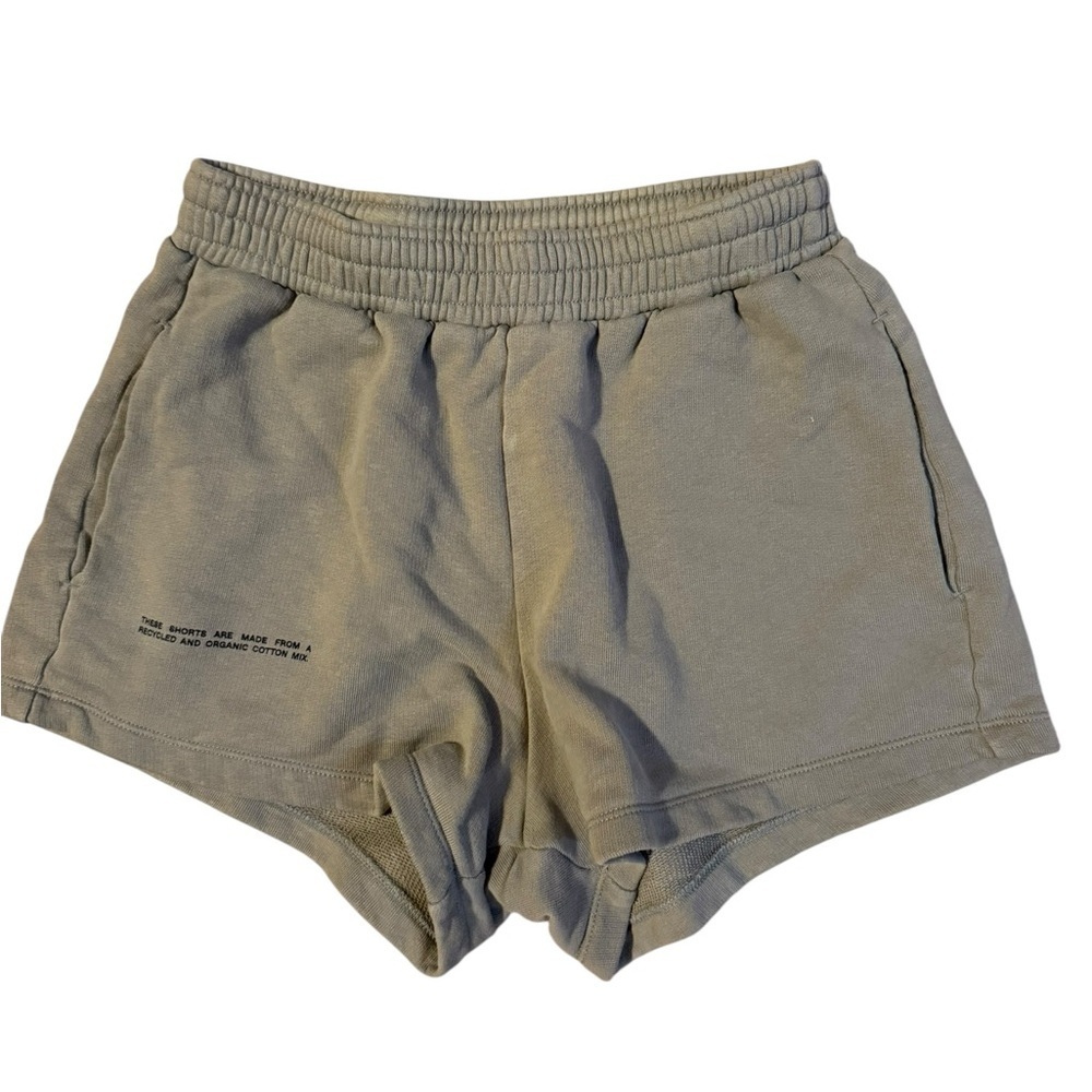 Pangaia Khaki Cream Sweat Shorts Size XS